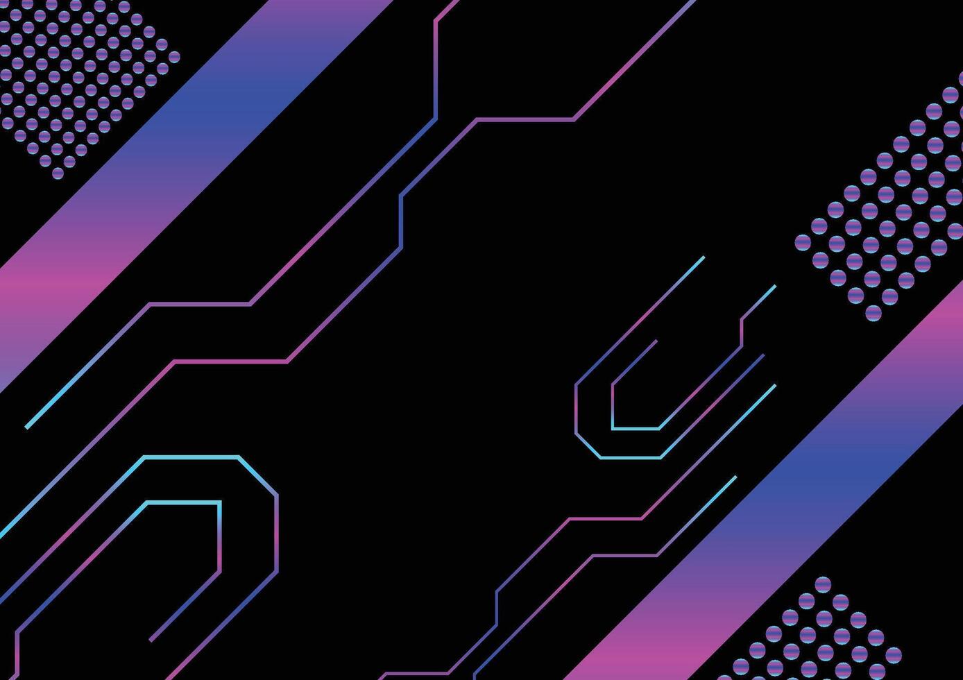 Blue and pink on black technology abstract background. vector