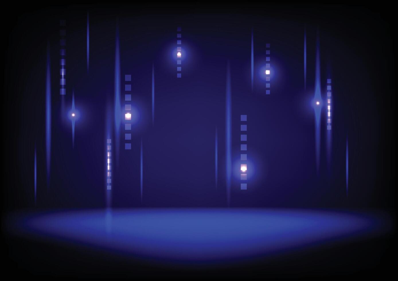 Blue and black empty room with square and light abstract background. The minimal scene for mockup product display presentation and showcase. vector