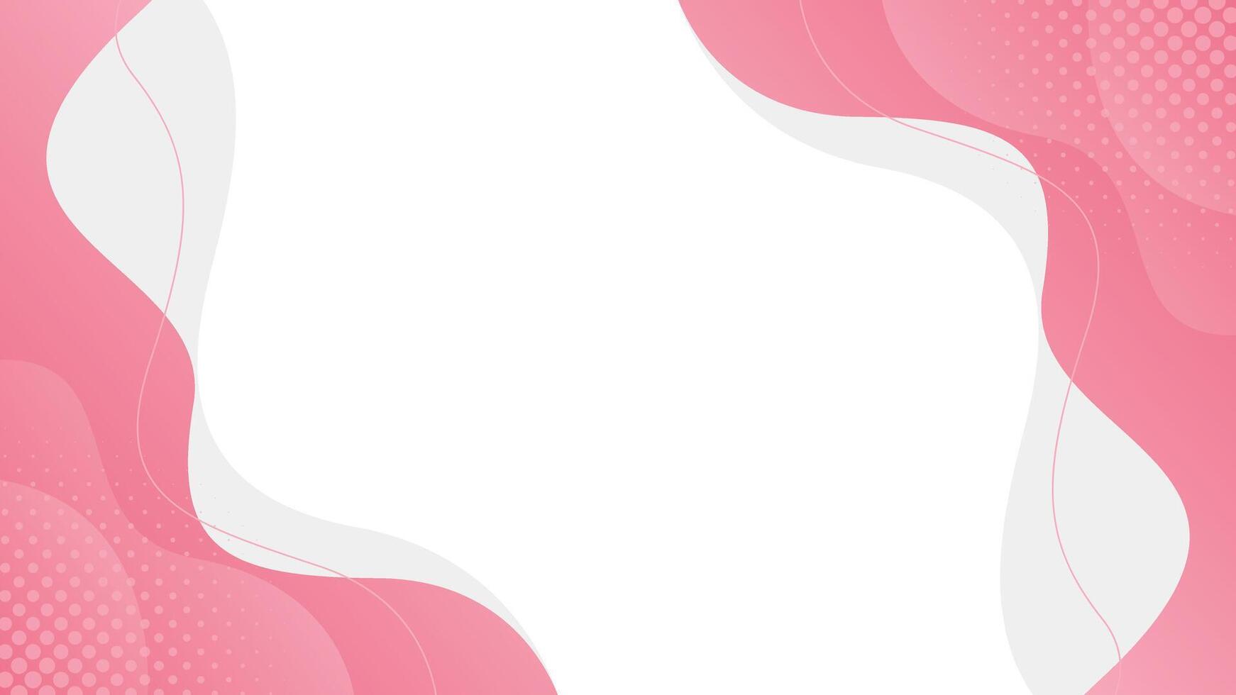 Abstract pink fluid wave background with halftone. Pink beauty dynamic wallpaper vector