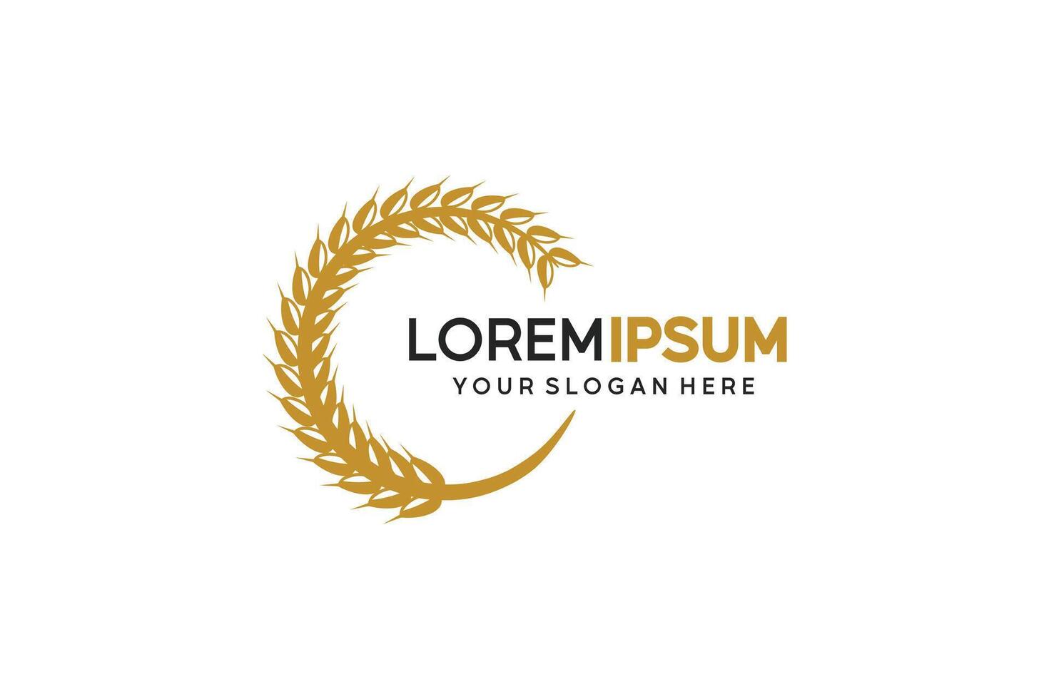 illustration of wheat logo design template in circle vector