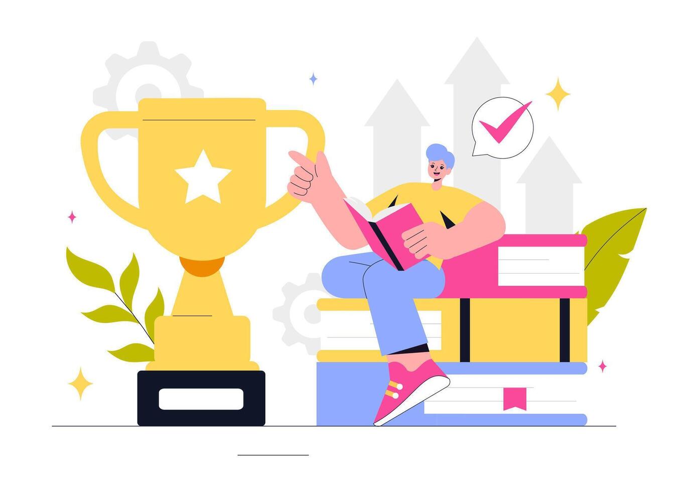Upskilling and Career Learning Illustration with Education and Training vector