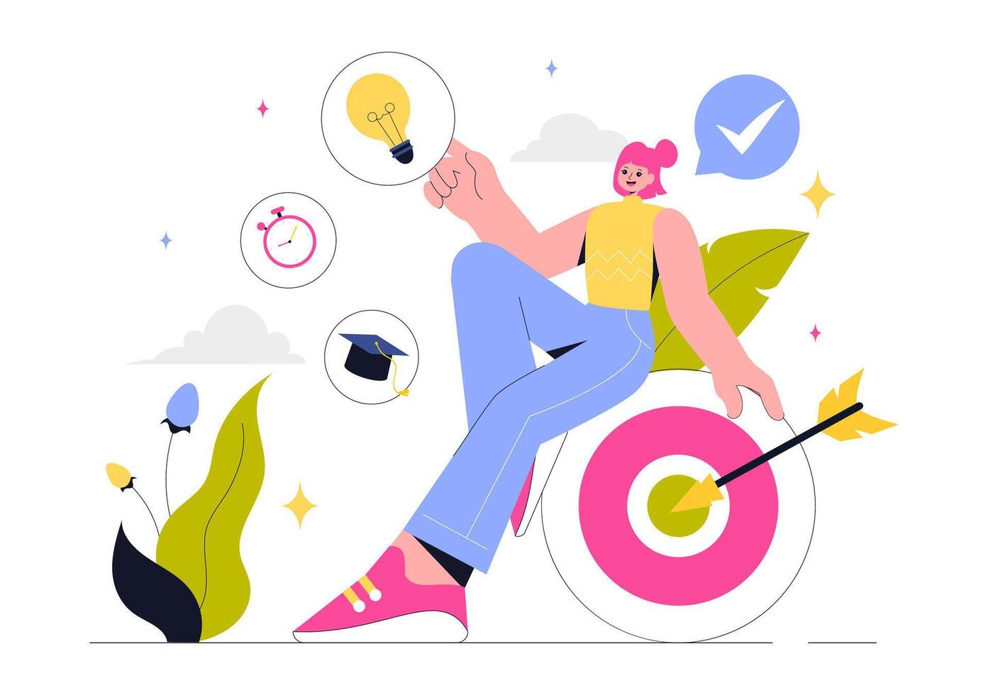 Skill Enhancement and Personal Development Illustration for Education and Work vector