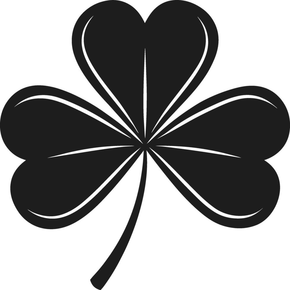 Elegant Shamrock Silhouette - Irish Symbol of Luck and Prosperity vector