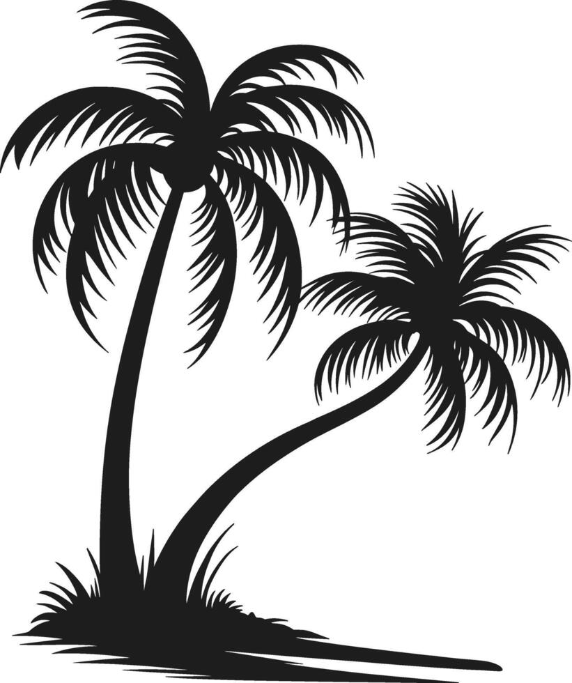 Tropical Palm Tree Silhouette Illustration for Creative Summer Designs vector