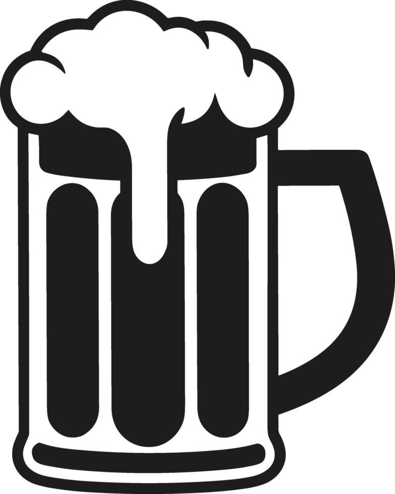 Beer Mug with Frothy Foam Silhouette Illustration vector