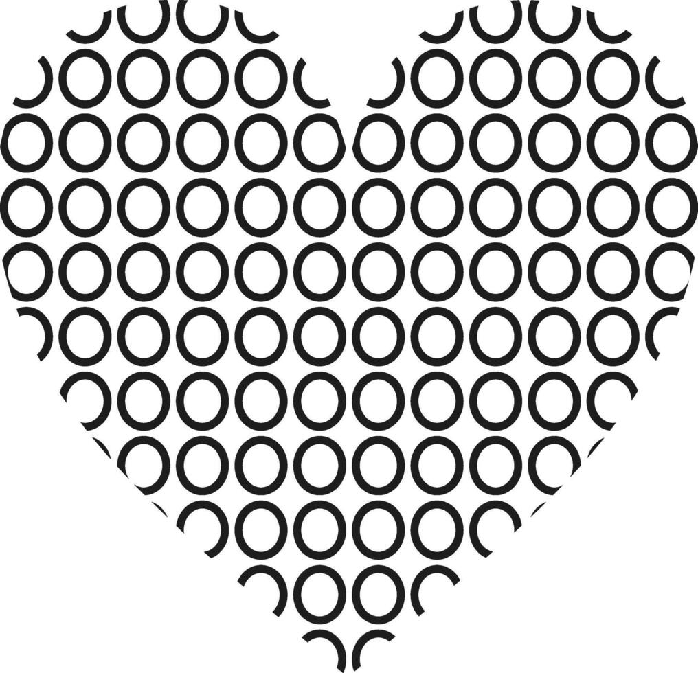 Geometric Circle Pattern Heart Silhouette vector