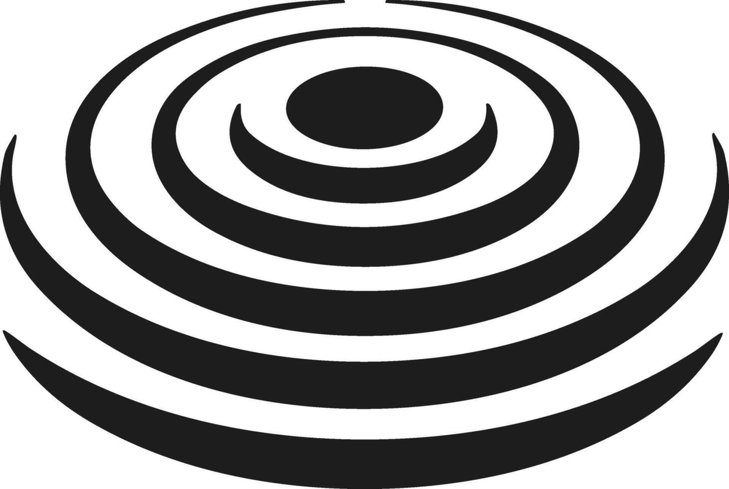 Abstract Concentric Water Ripple Silhouette Illustration vector