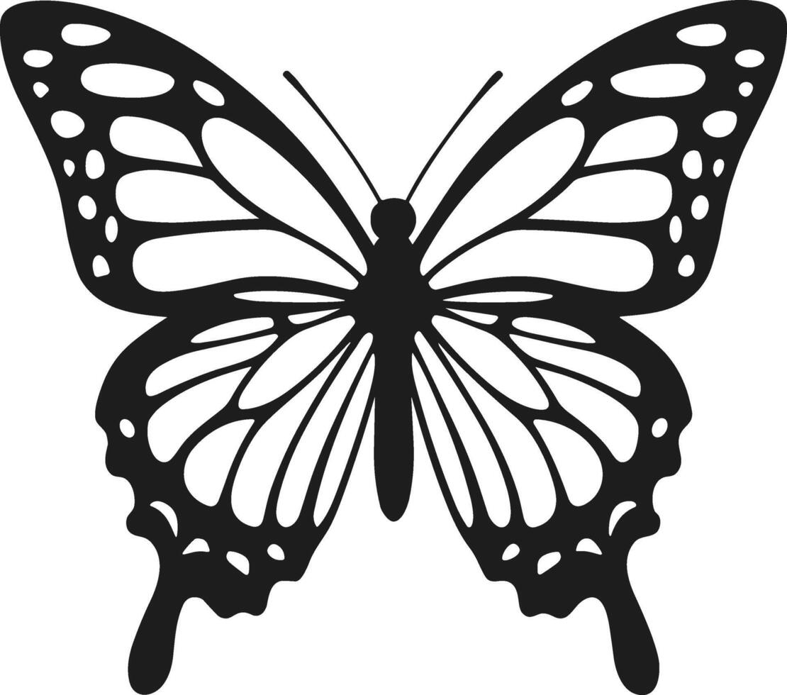 An Elegant Butterfly Silhouette with Intricate Wing Patterns vector