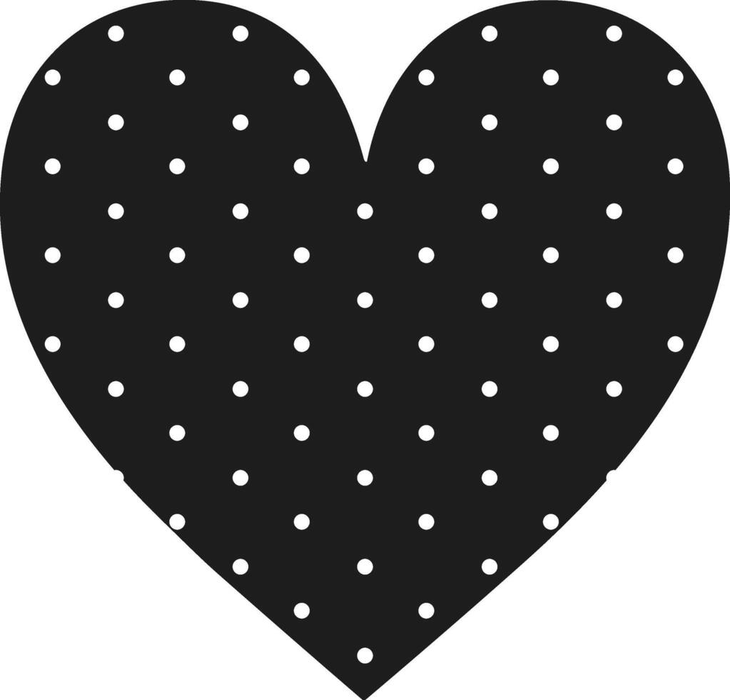Polka Dot Heart Silhouette Icon vector