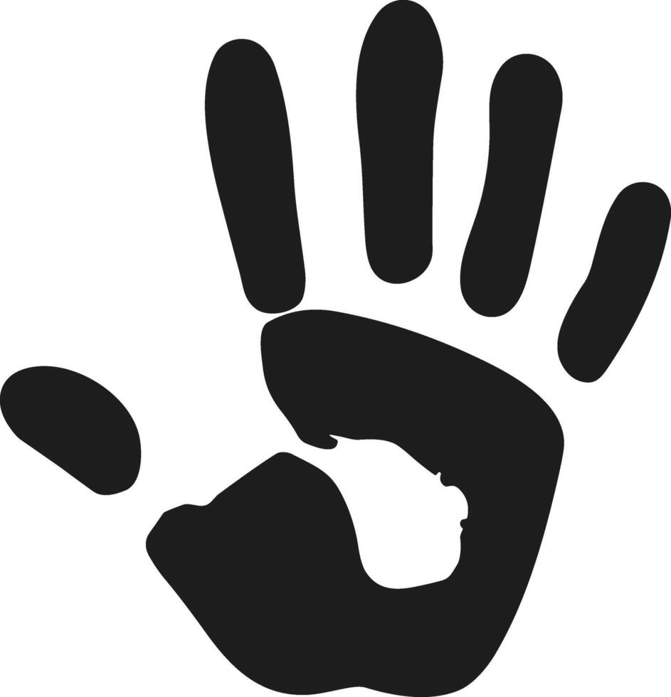 Black Handprint Silhouette for Festive Holi Design - Color Splash Concept vector