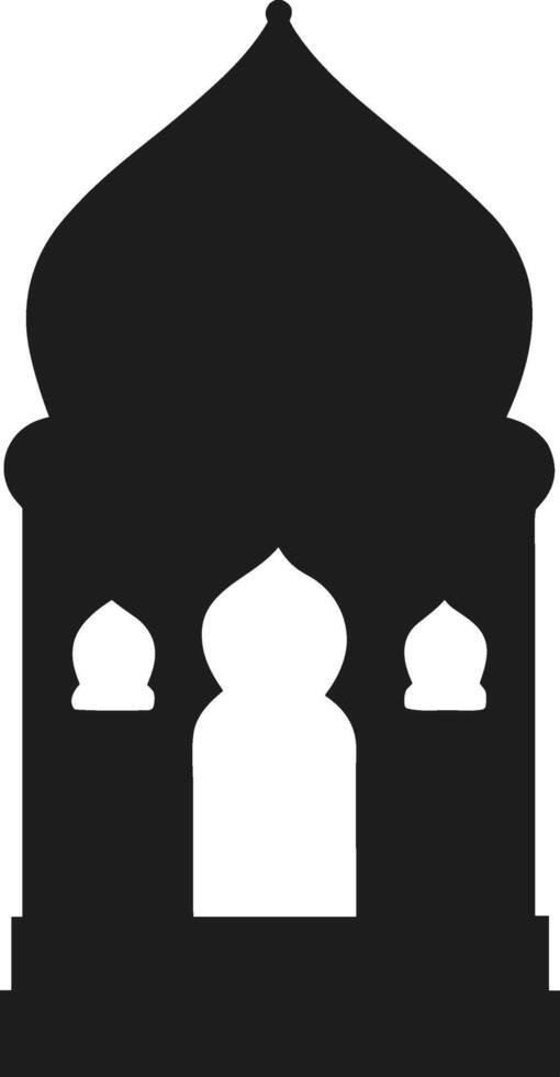 Intricate Mosque Minaret Silhouette Illustration vector