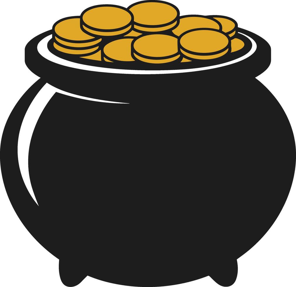 Pot of Gold Illustration - Wealth, Luck, and Prosperity Symbol vector