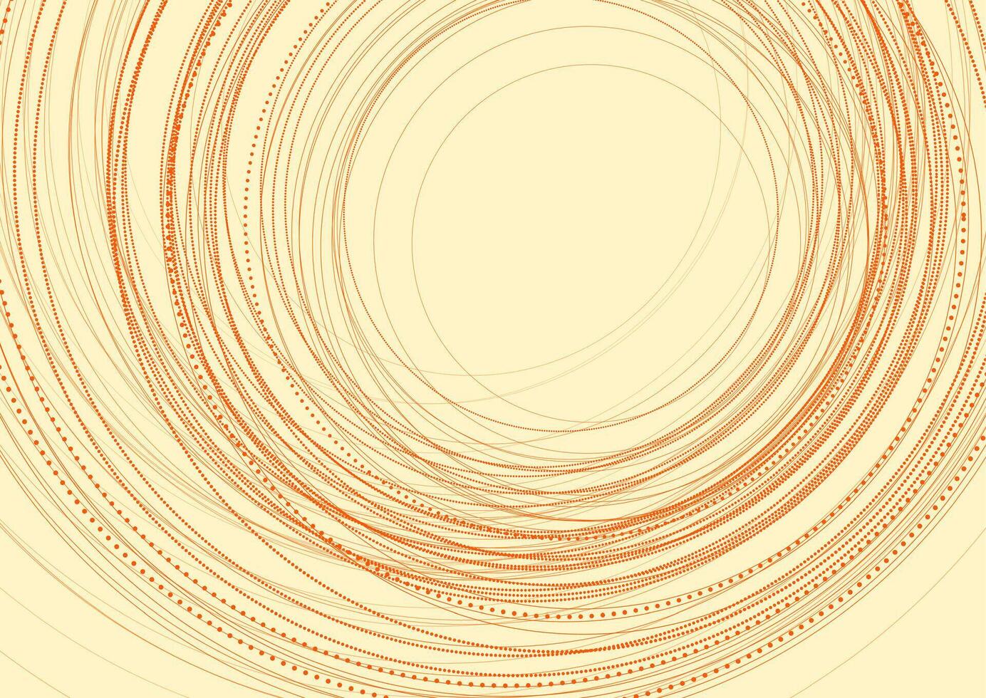 Bright orange geometric background with linear circles vector