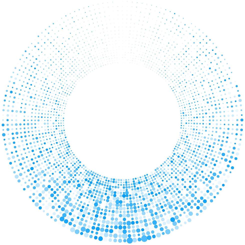 Futuristic minimal tech blue halftones dotted circles abstract background vector