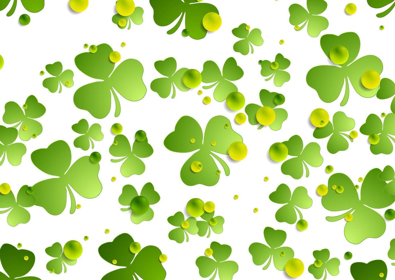 St Patrick Day abstract background with shamrock leaves vector