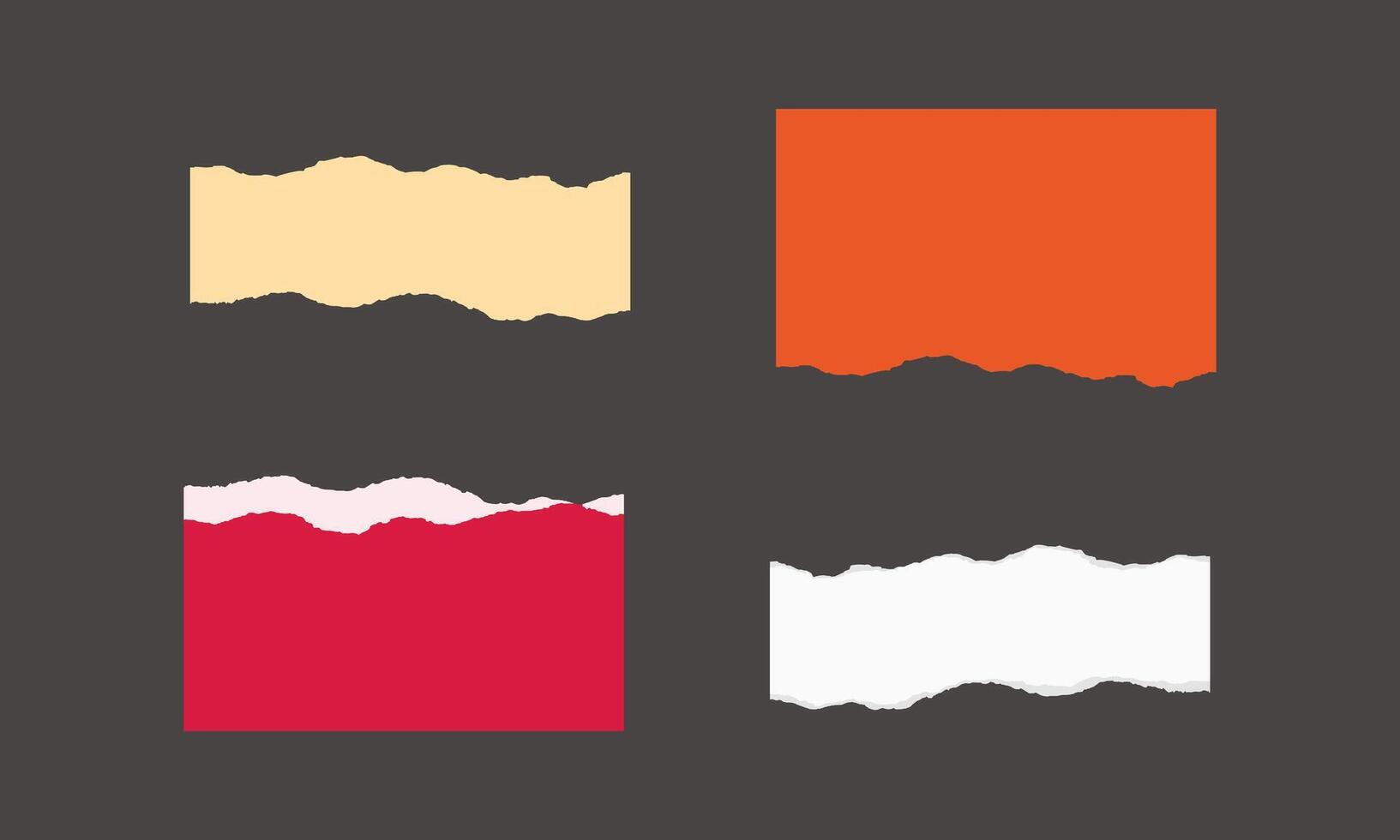 Set of colorful scrapbook torn note paper pieces vector