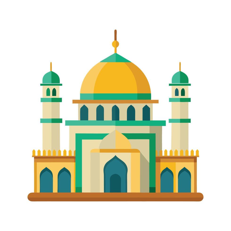 islamic mosque flat icon vector