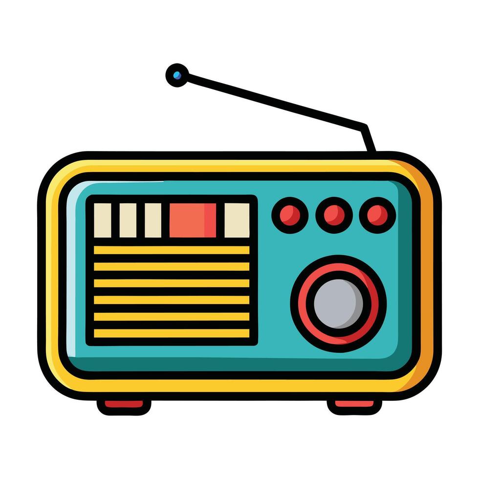Retro radio icon illustration vector
