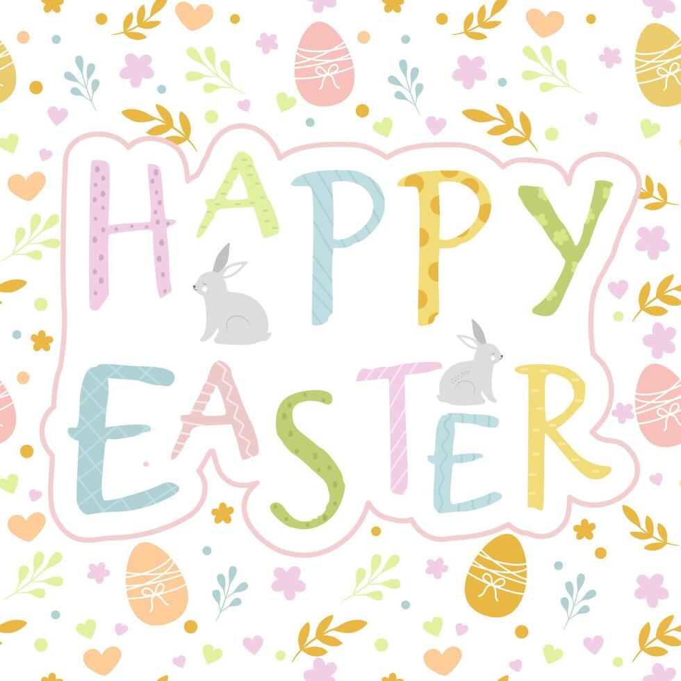 Card happy easter. Print for easter vector