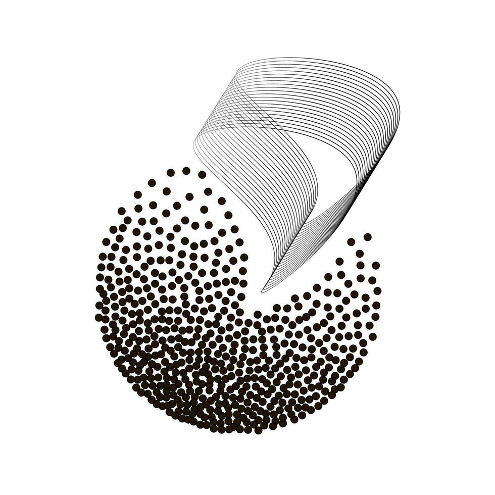 circle with dots texture halftone design abstract shapes aesthetics y2k illustration vector