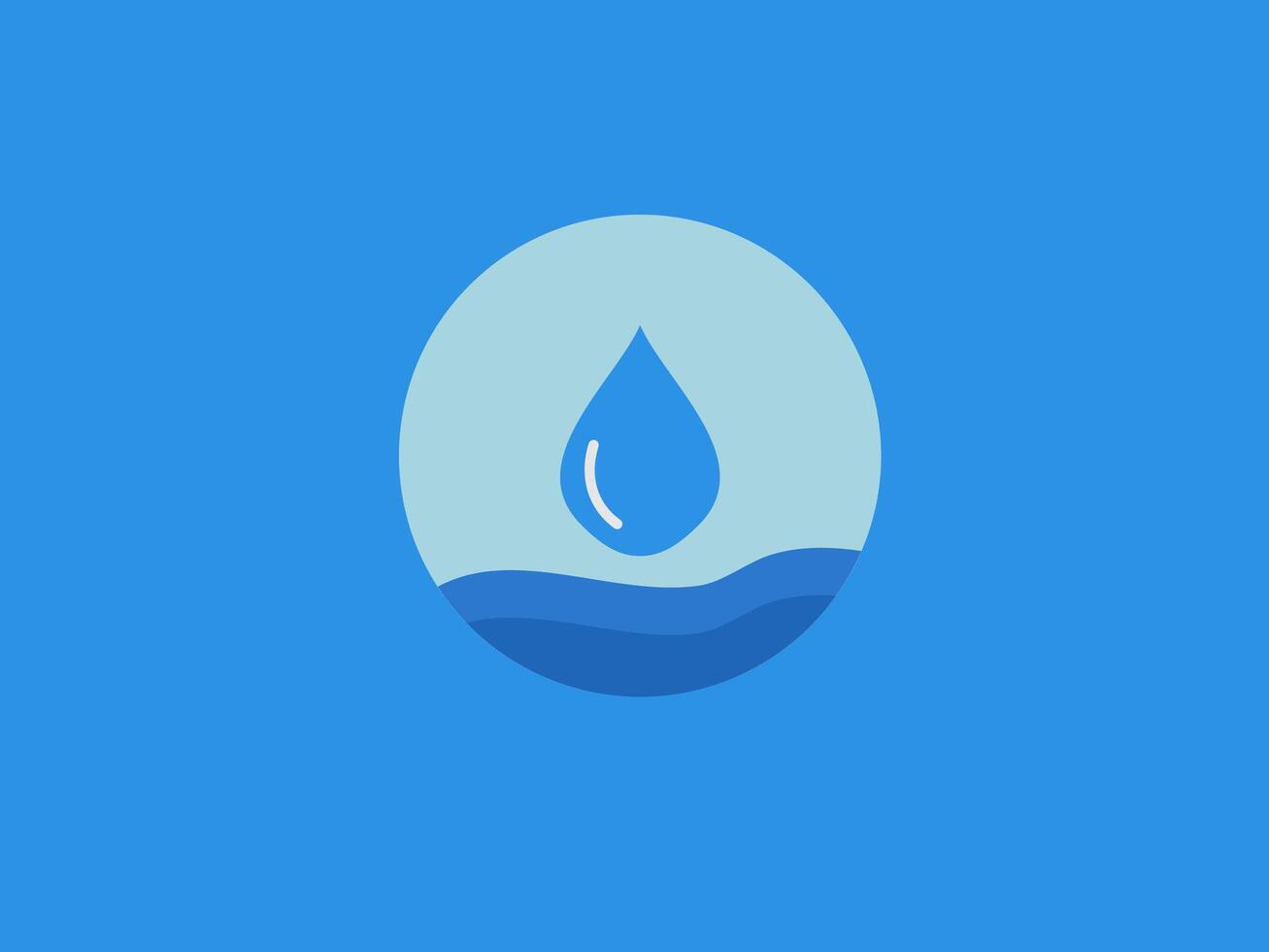 This is a flat illustration of a water drop icon vector