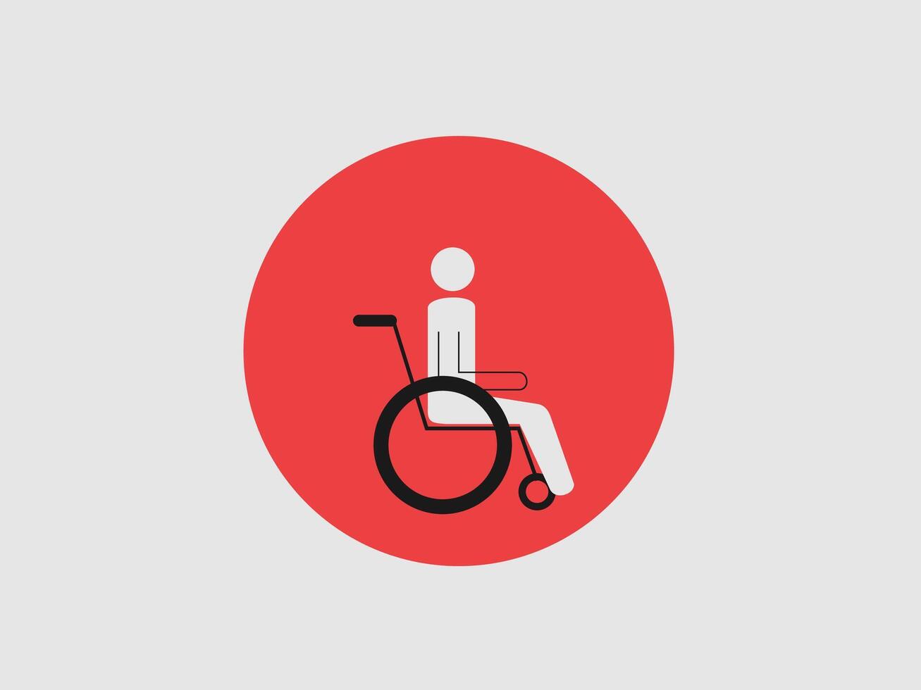 This is a flat illustration of a person in a wheelchair vector