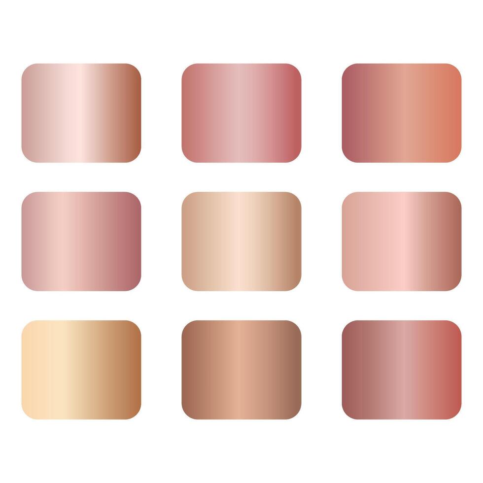 Rose Gold Gradient Palettes vector