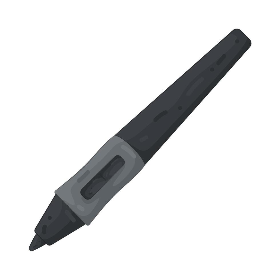 black stylus pen illustration vector