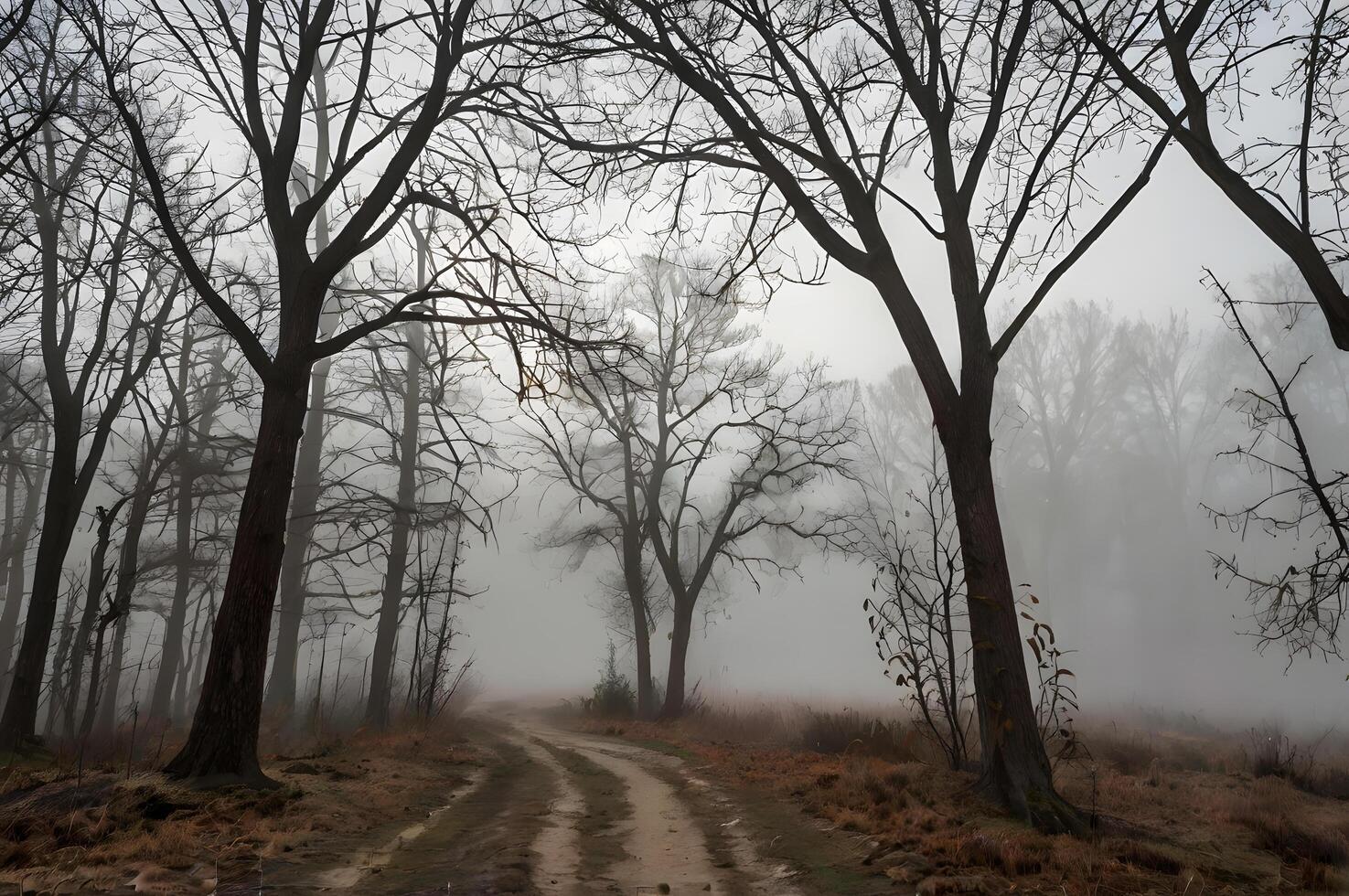 Fog in nature Fog in cities Fog in villages. photo