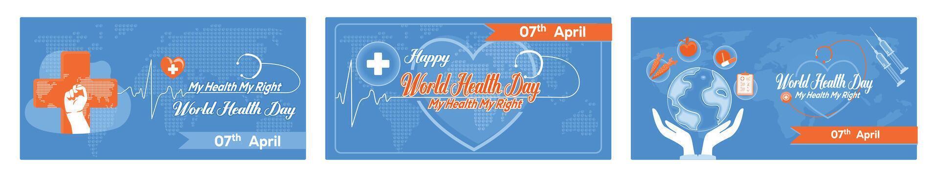 World Health Day Poster, My Health, My Rights. vector