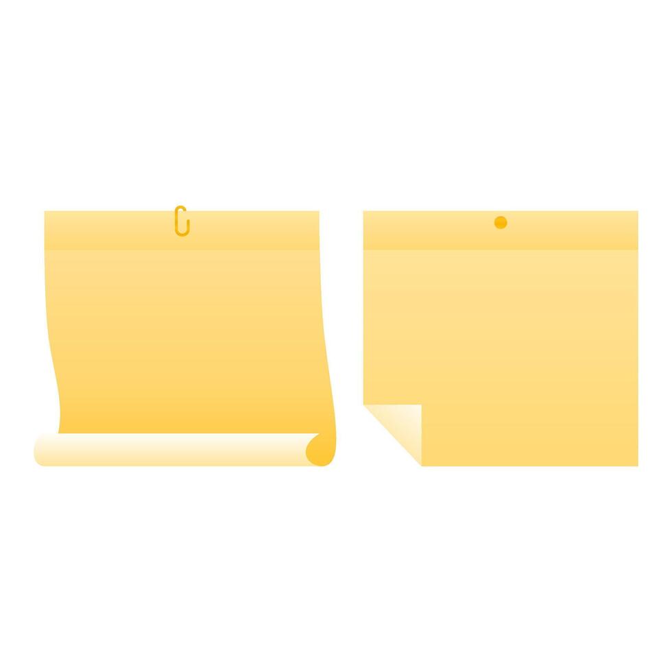 Yellow Sticky Notes Reminder. Blank Sticky Notes Elements Stationery. vector
