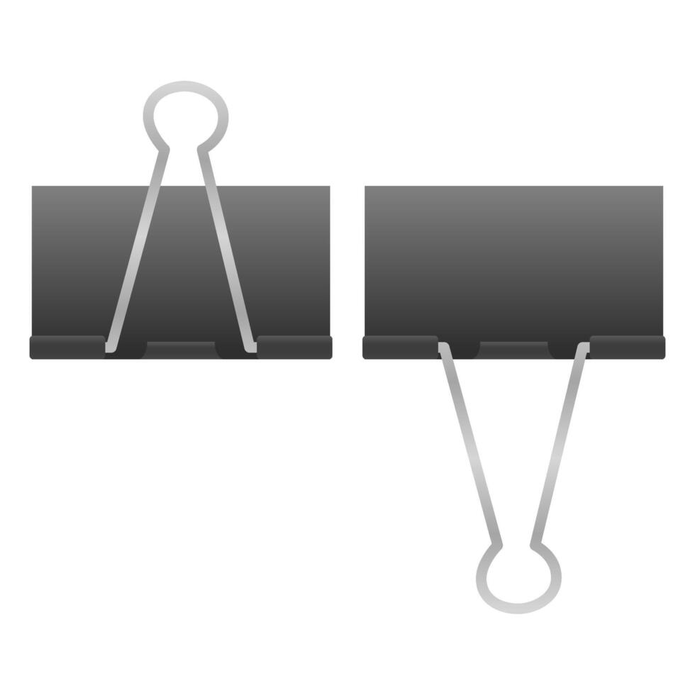 Black Paper Clip. Paper Clip Icon Office School Supplies. Paper Clip Element. vector