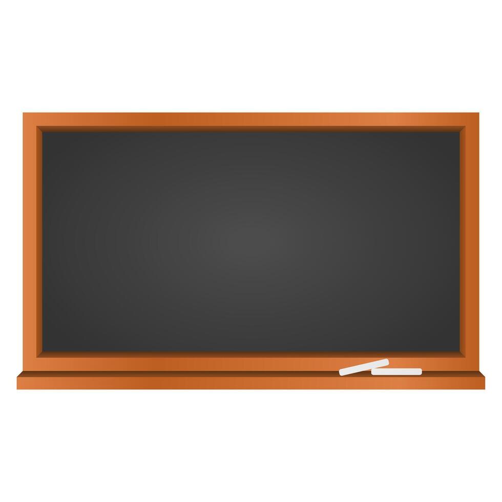 Black Chalkboard with Wooden Frame . Black Chalkboard Element with White Chalk. vector