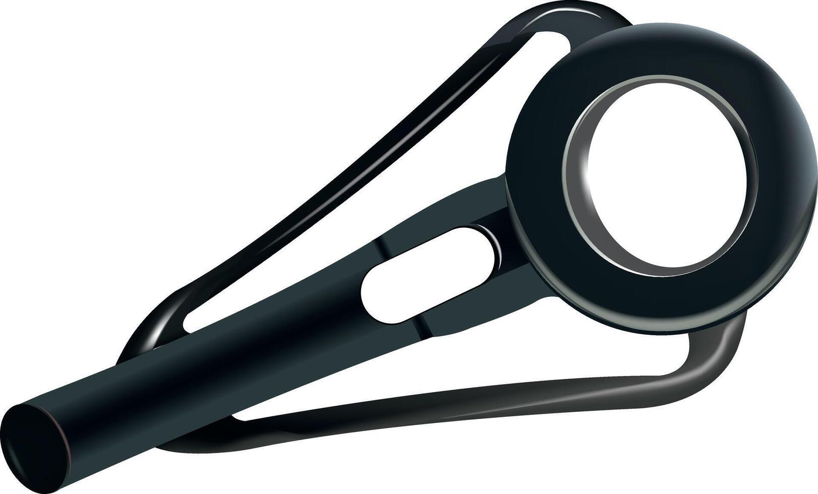 A black magnifying glass with a handle vector