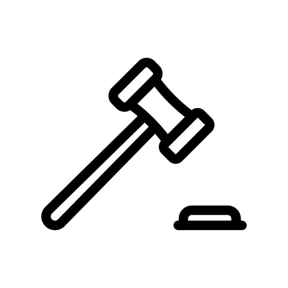A clean and simple icon for judicial gavel vector