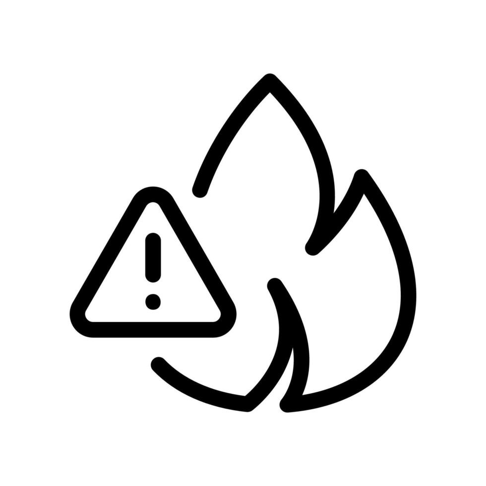 A clean and simple icon for flame, warning vector