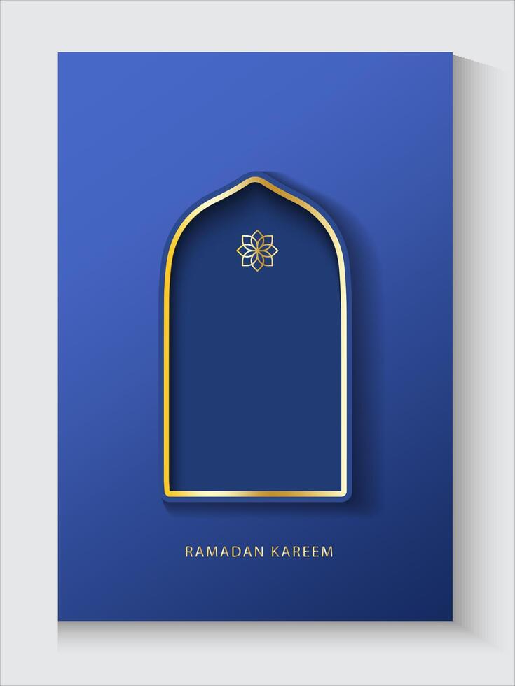 ramadan kareem greeting card with gold arabic arabic calligraphy design vector