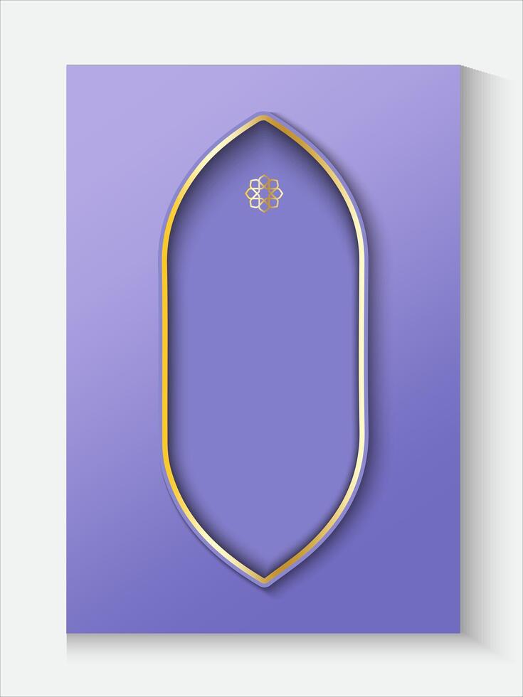 ramadan kareem purple background with a gold frame and a gold frame vector