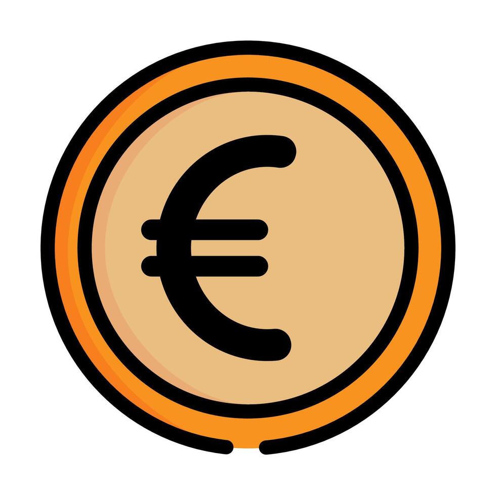 Euro coin icon. vector