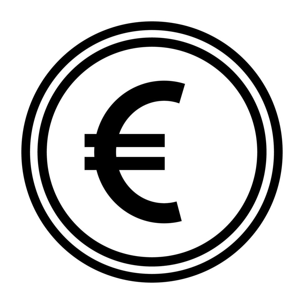 Euro coin icon. Flat design. vector