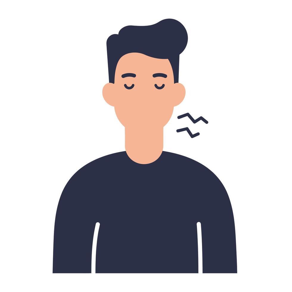 A man with a headache and a cough vector
