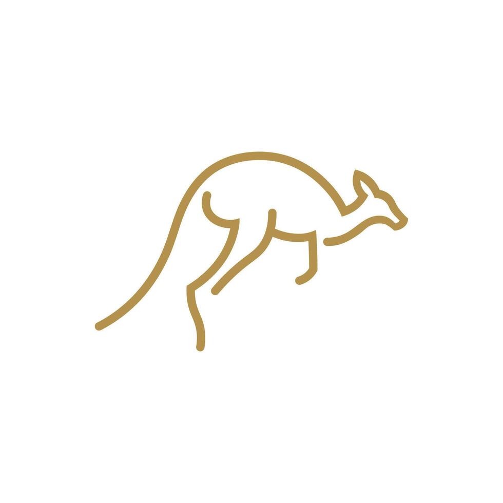 Minimalist Kangaroo Logo. Simple and Elegant Jumping Kangaroo Design vector