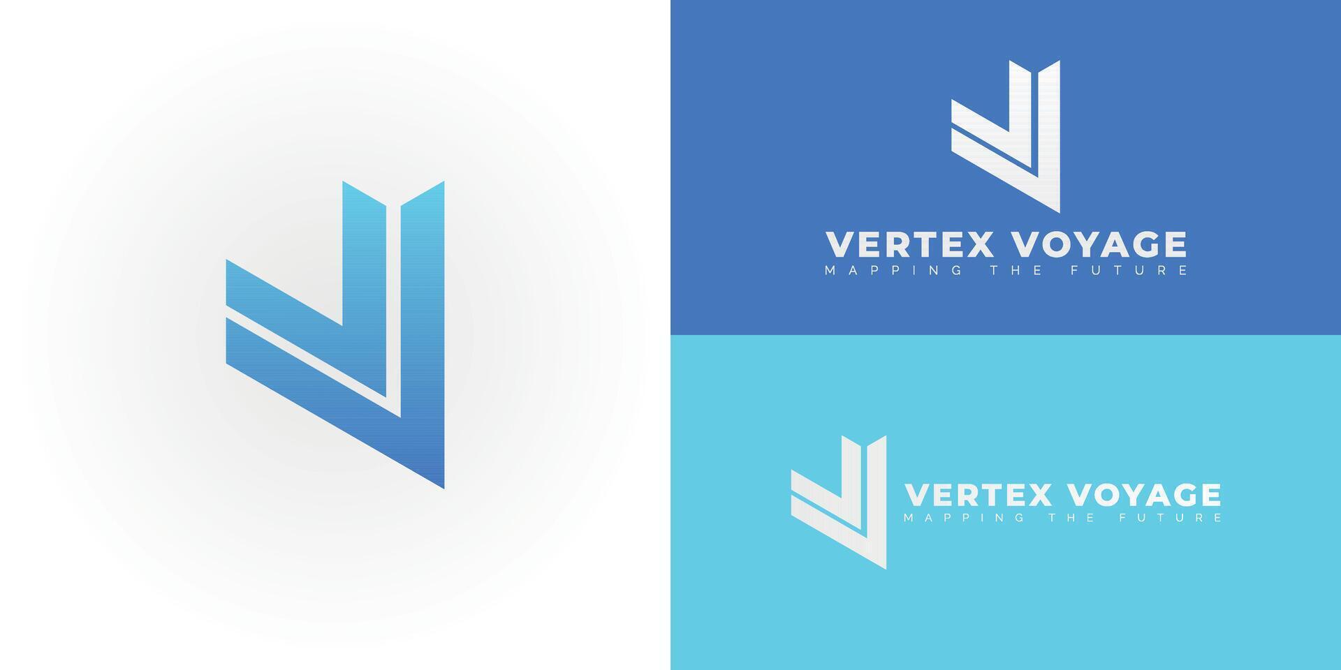 The dynamic logo design features the initials VV creatively integrated into a stylized downward arrow, creating a unique symbol that evokes a sense of direction, precision, and efficient navigation. vector