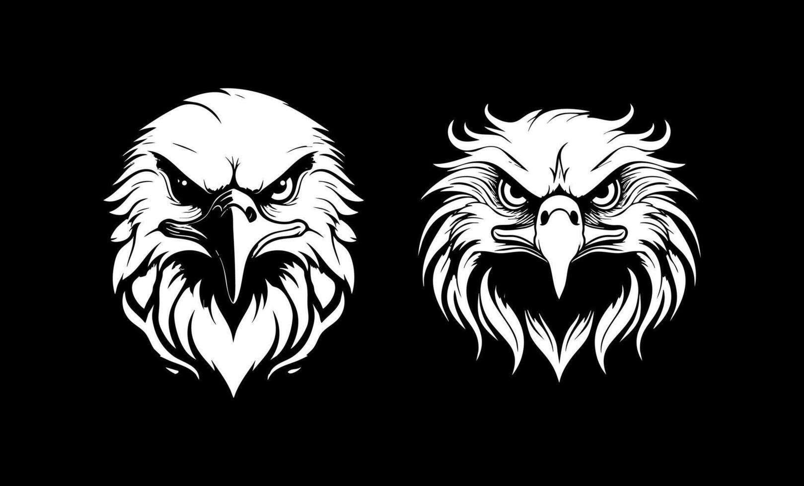 Bald Eagle face with fire logo concept vector