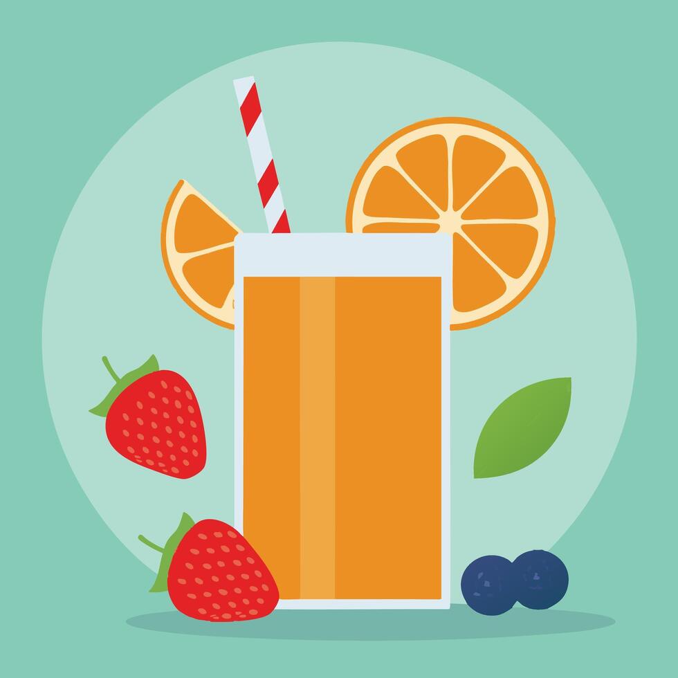 Juice with Fresh Fruit vector