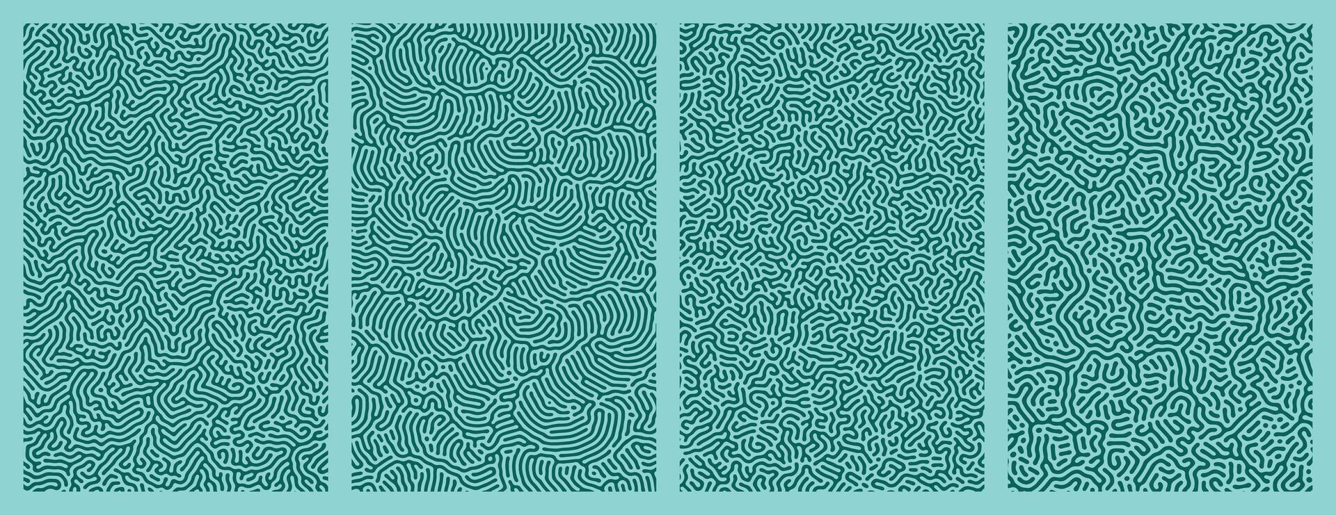 set of blue organic turing abstract lines pattern background. pack collection design vector