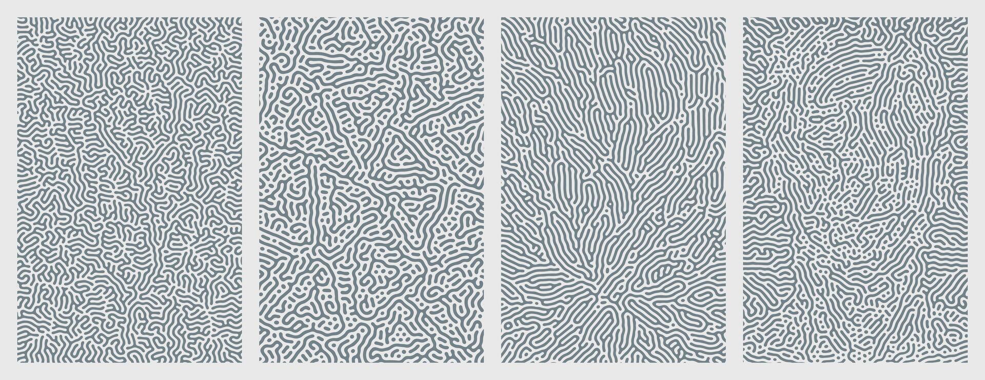 A pack of organic Turing abstract line patterns for background design vector