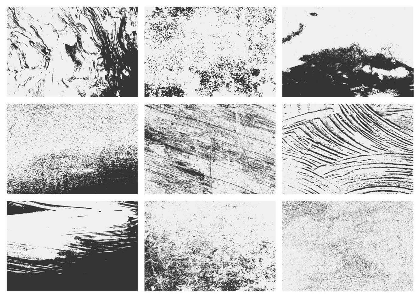 Grunge overlay texture collection with distressed effects, scratches, and old damage. A perfect set for adding a rough, vintage feel designs art. vector