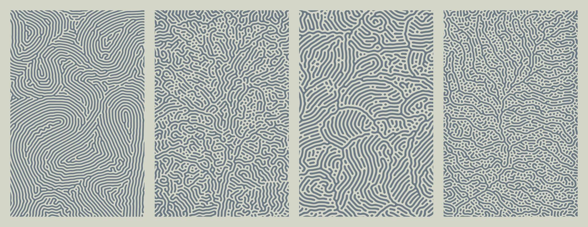 set of organic blue turing abstract lines pattern background. pack collection design vector