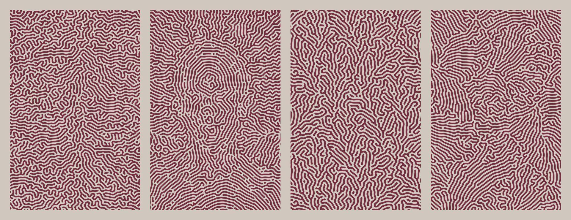 A collection of purple organic Turing abstract line patterns for background design vector